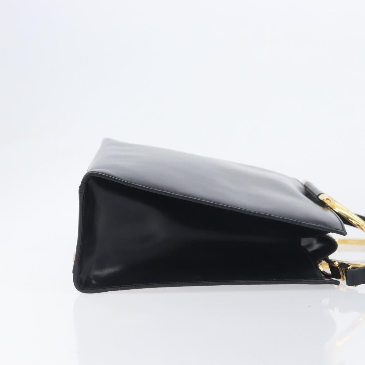 Celine Top Handle Leather Black Leather Handbag (Pre-Owned)