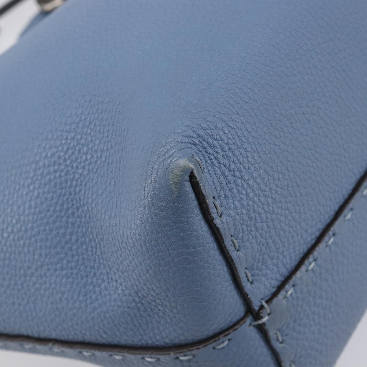 Fendi Selleria Carla Leather Blue Leather Tote Bag Bag (Pre-Owned)