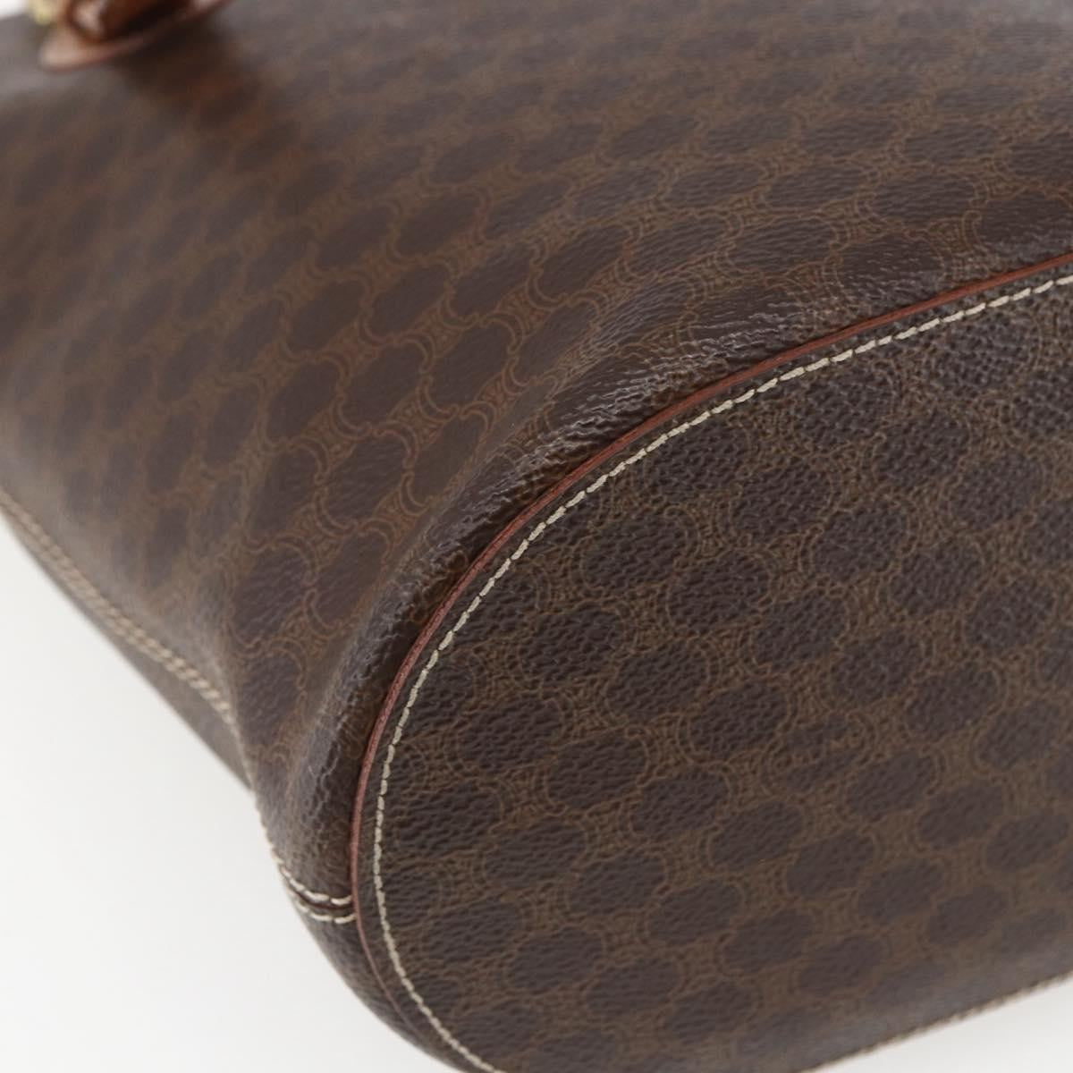 Celine Vintage Macadam Shopper Coated Canvas Brown Canvas Tote Bag Bag (Pre-Owned)