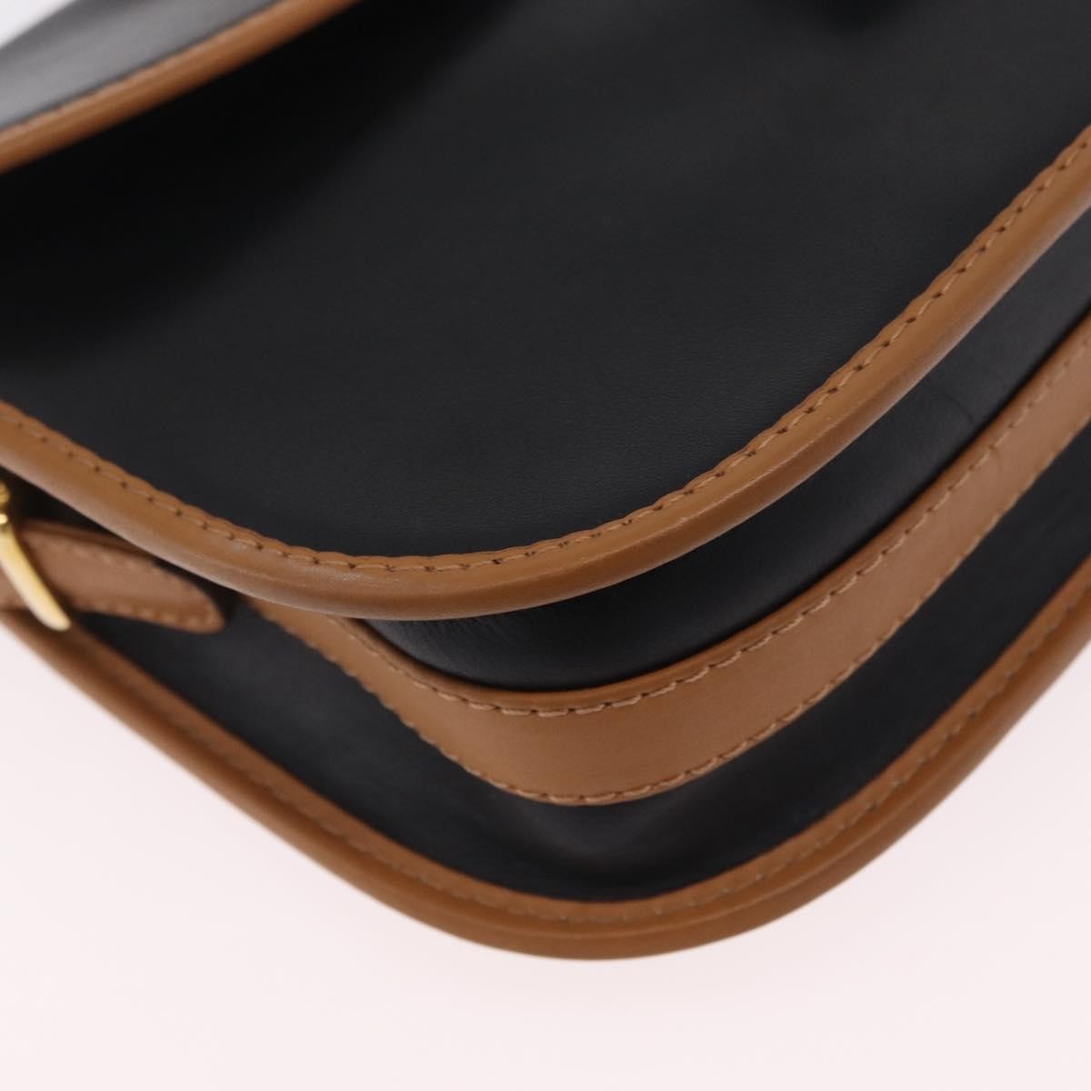 Celine Shoulder Leather Black Leather Shoulder Bag Bag (Pre-Owned)