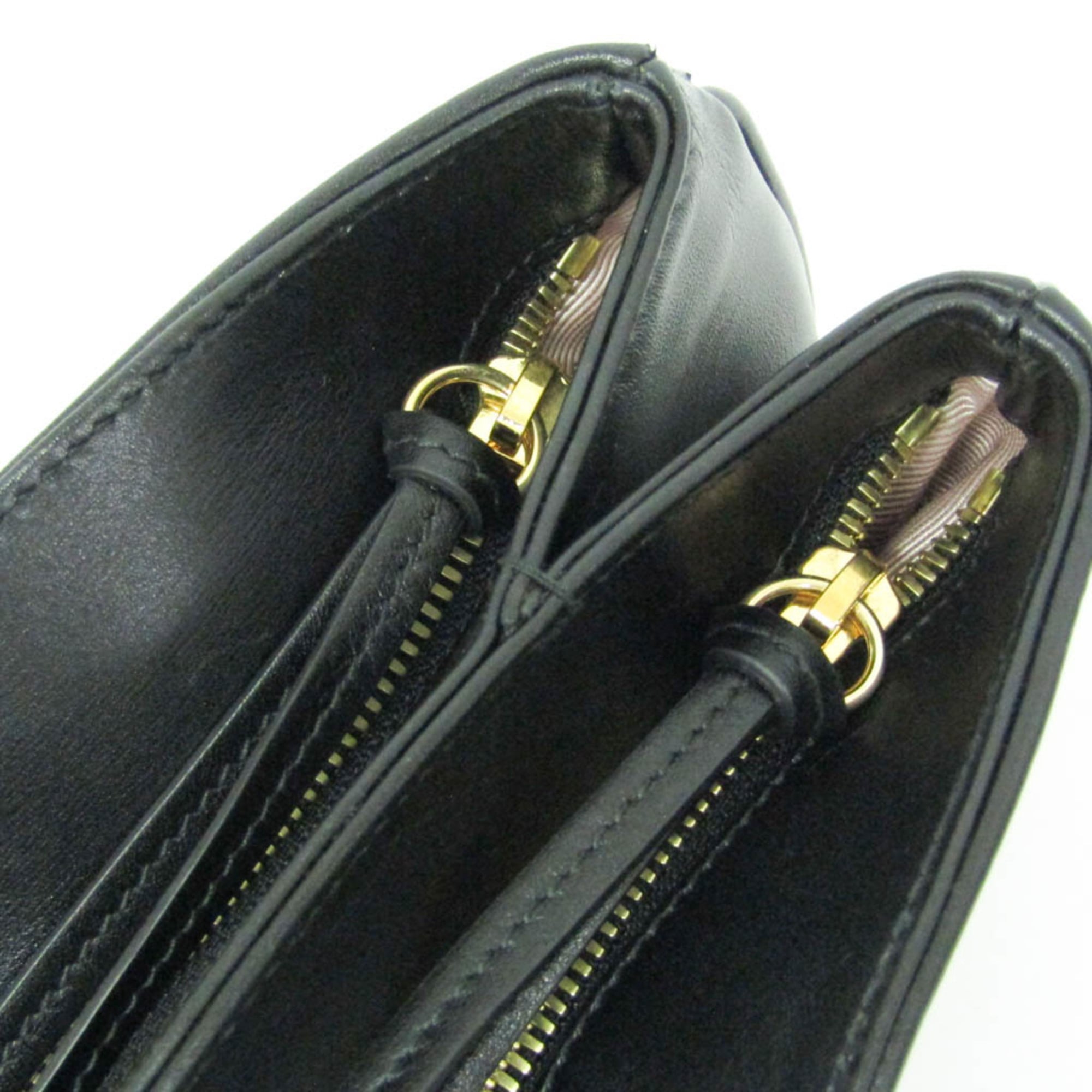 Gucci Arli Top Handle Leather Black Leather Handbag (Pre-Owned)