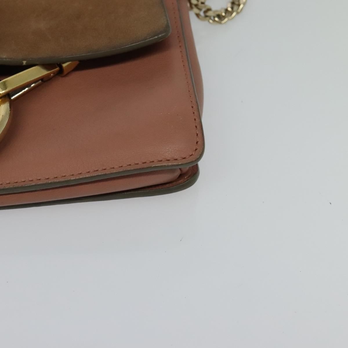 Chloe Faye Leather And Suede Pink Leather Shoulder Bag Bag (Pre-Owned)