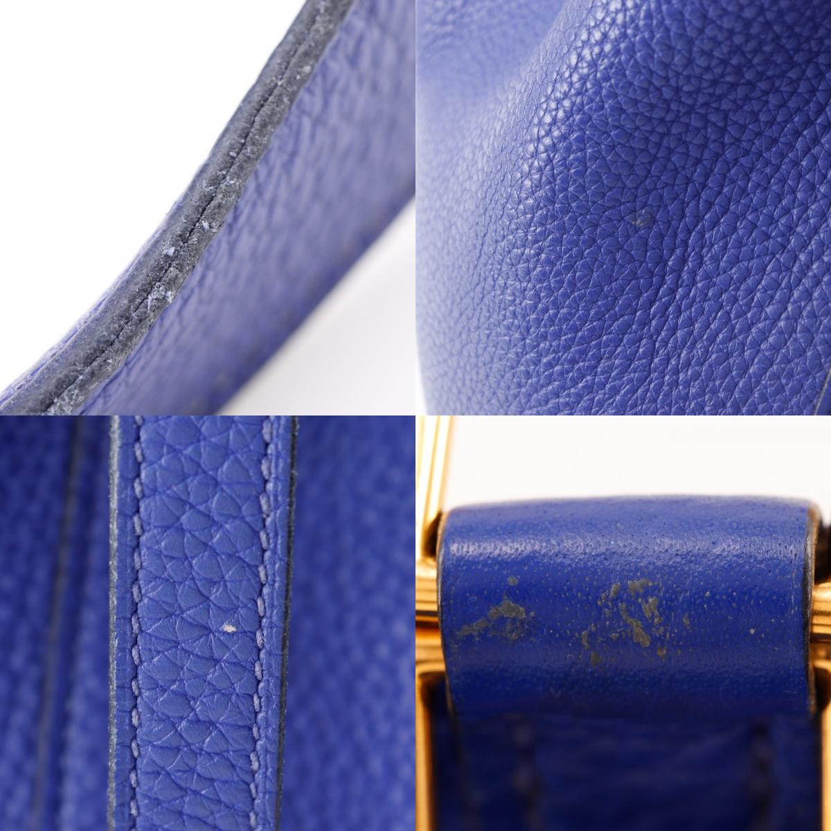 Hermes Picotin Lock Clemence Blue Leather Handbag (Pre-Owned)