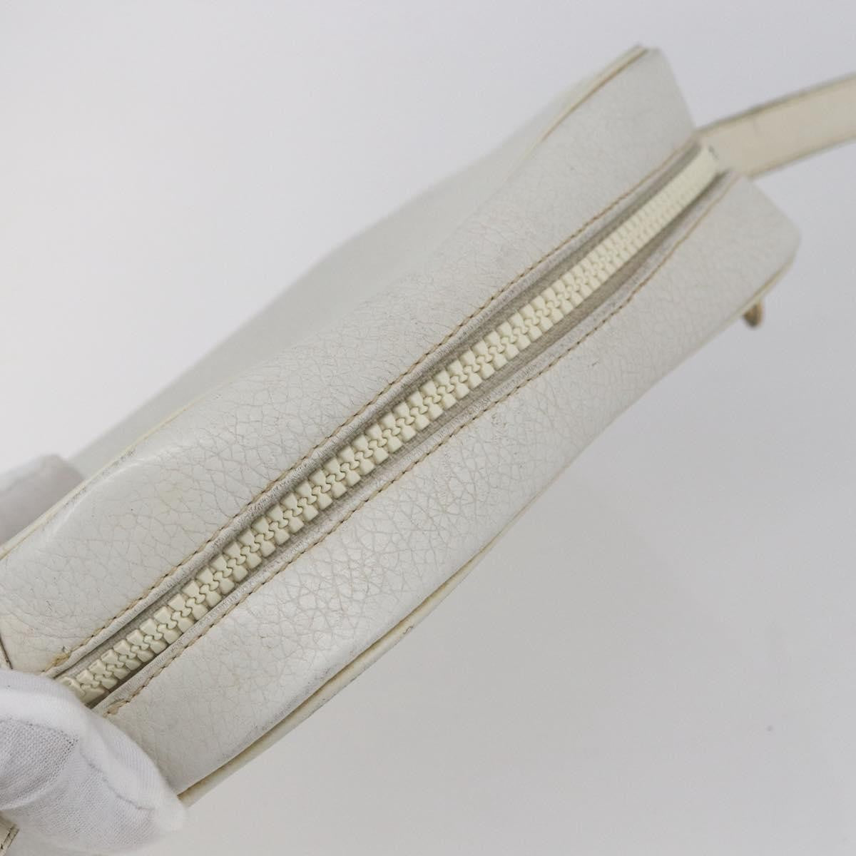 Celine Vintage Leather White Leather Shoulder Bag Bag (Pre-Owned)