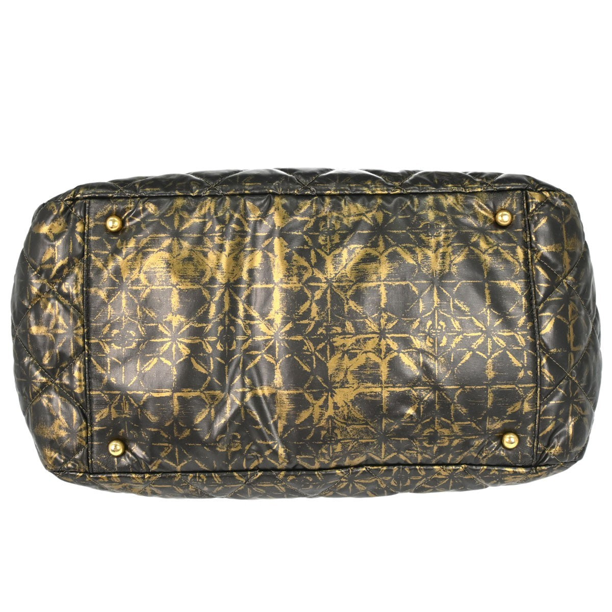 Chanel Accordion Flap Quilted Printed Nylon Black Nylon Shoulder Bag Bag (Pre-Owned)