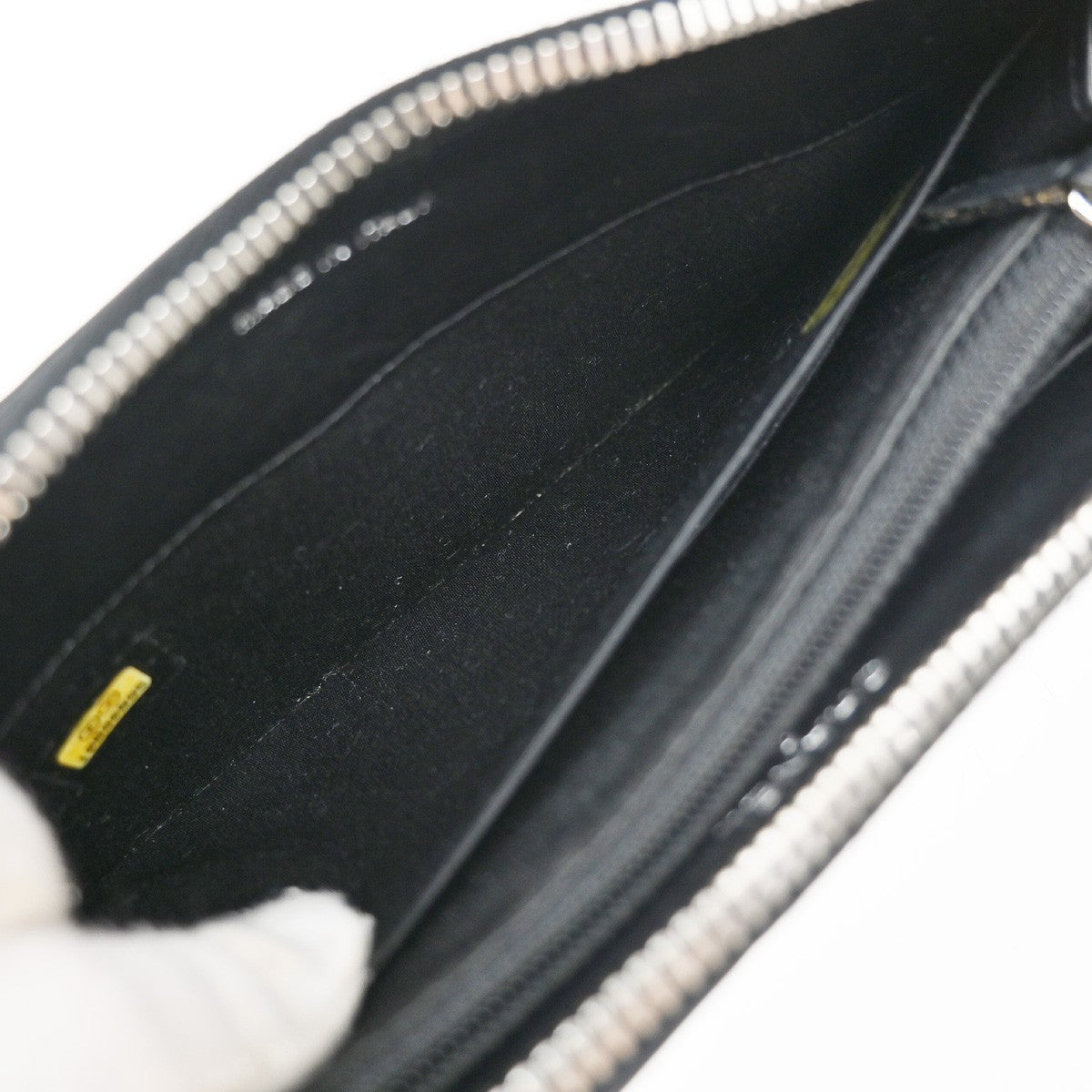 Chanel Cc Charm Zip Around Quilted Lambskin Black Leather Wallets Accessory (Pre-Owned)