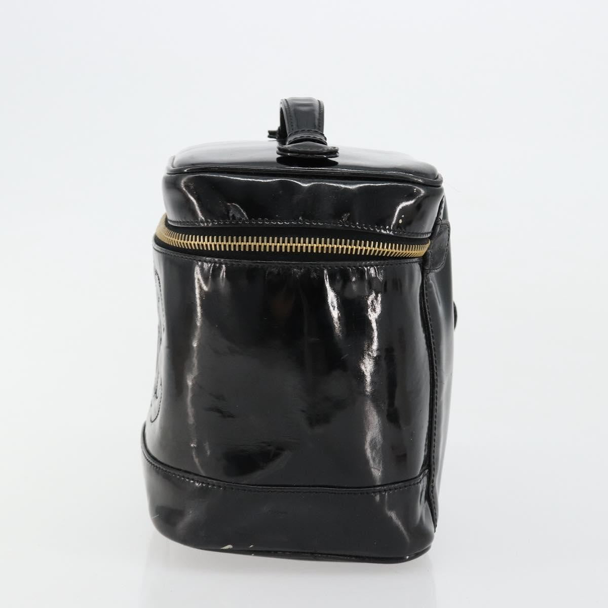 Chanel Vintage Timeless Cosmetic Case Patent Black Patent_Leather Handbag (Pre-Owned)
