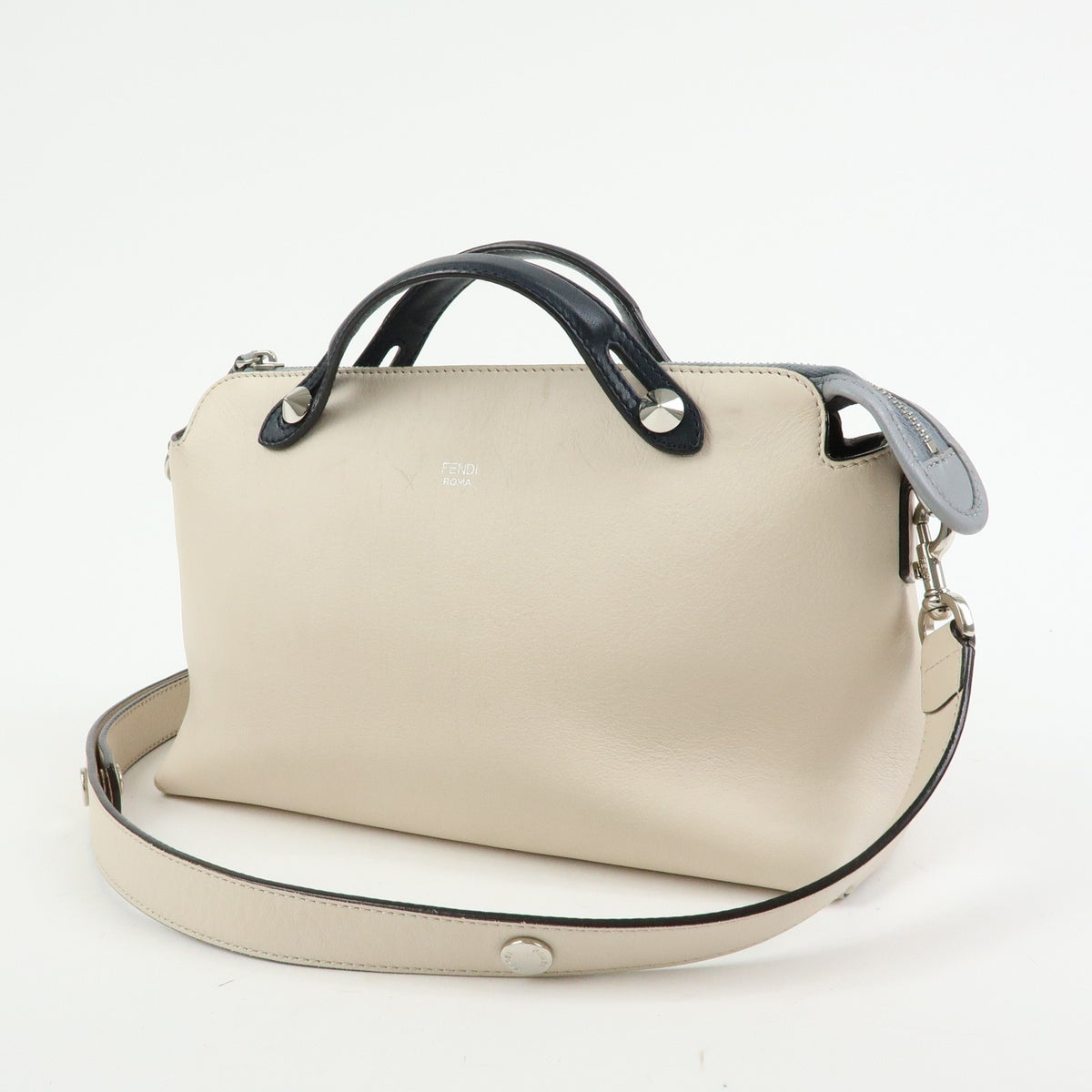 Fendi Selleria By The Way Satchel Leather Neutral Leather Handbag (Pre-Owned)