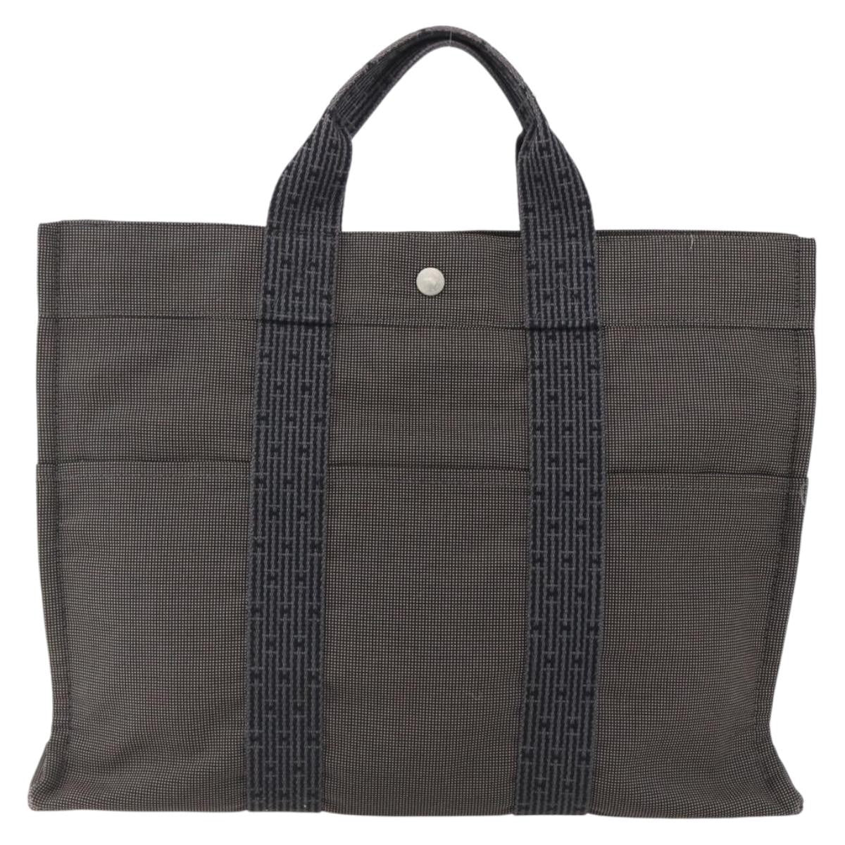 Hermes Fourre-Tout Herline Canvas Gray Canvas Tote Bag Bag (Pre-Owned)
