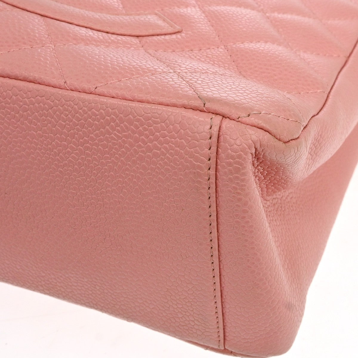 Chanel Petite Shopping Quilted Caviar Pink Leather Tote Bag Bag (Pre-Owned)