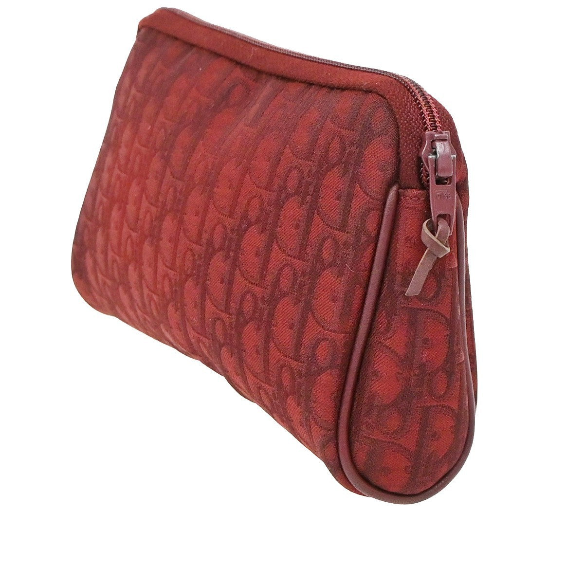 Christian Dior Vintage Trotter Canvas Red Canvas Clutche & Pouche Bag (Pre-Owned)