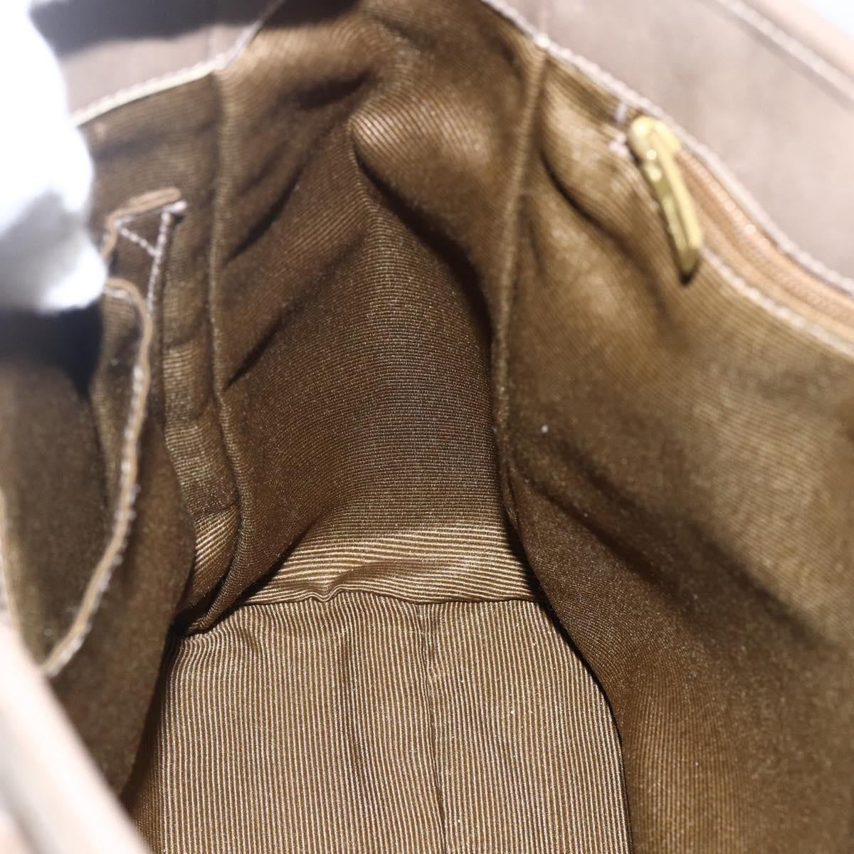 Salvatore Ferragamo Gancini Canvas Beige Canvas Handbag (Pre-Owned)