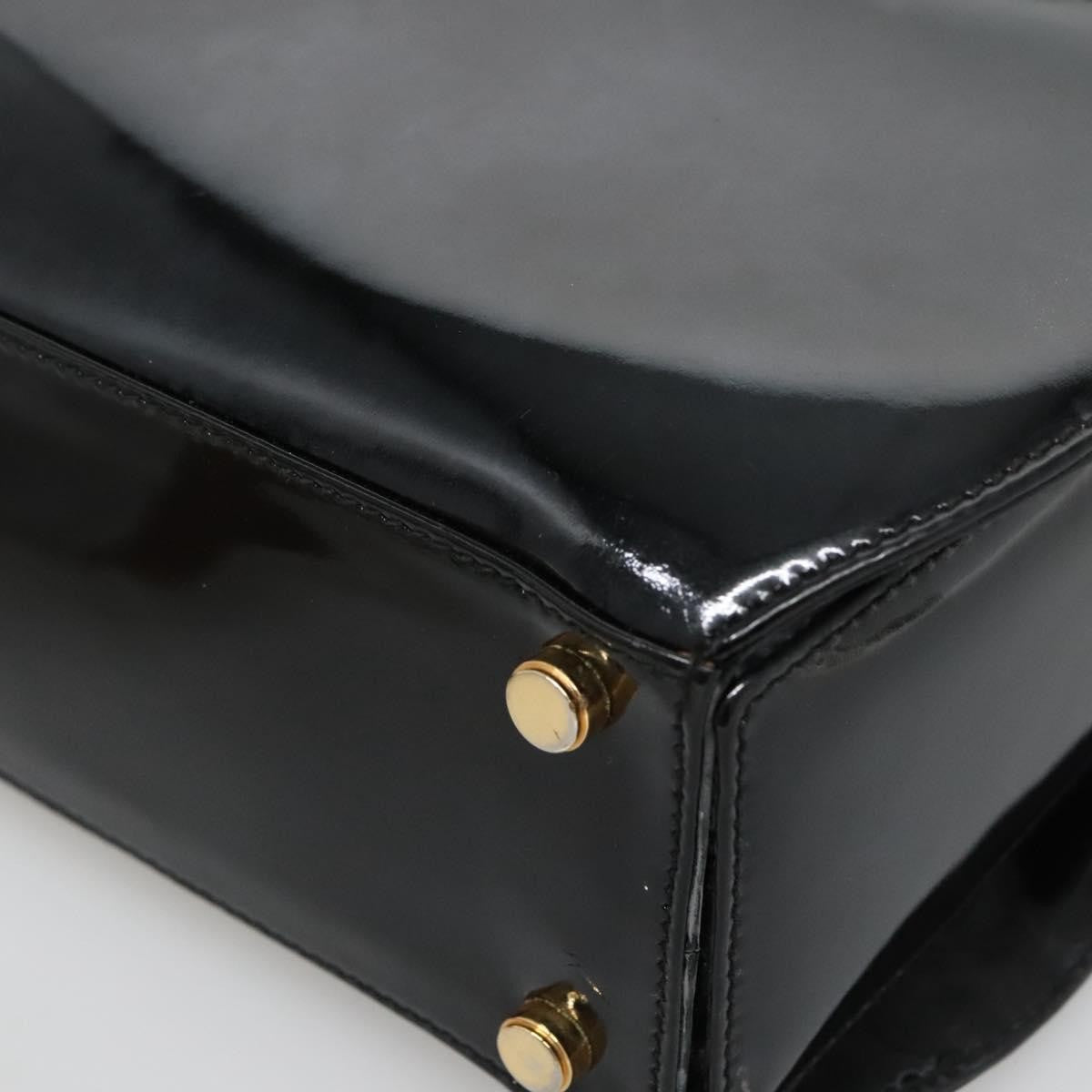 Salvatore Ferragamo Gancini Patent Leather Black Patent_Leather Shoulder Bag Bag (Pre-Owned)