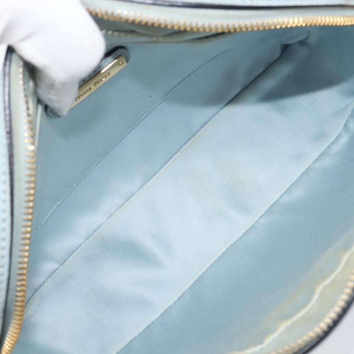 Miu Miu Madras Zip Pocket Leather Blue Leather Crossbody Bag Bag (Pre-Owned)