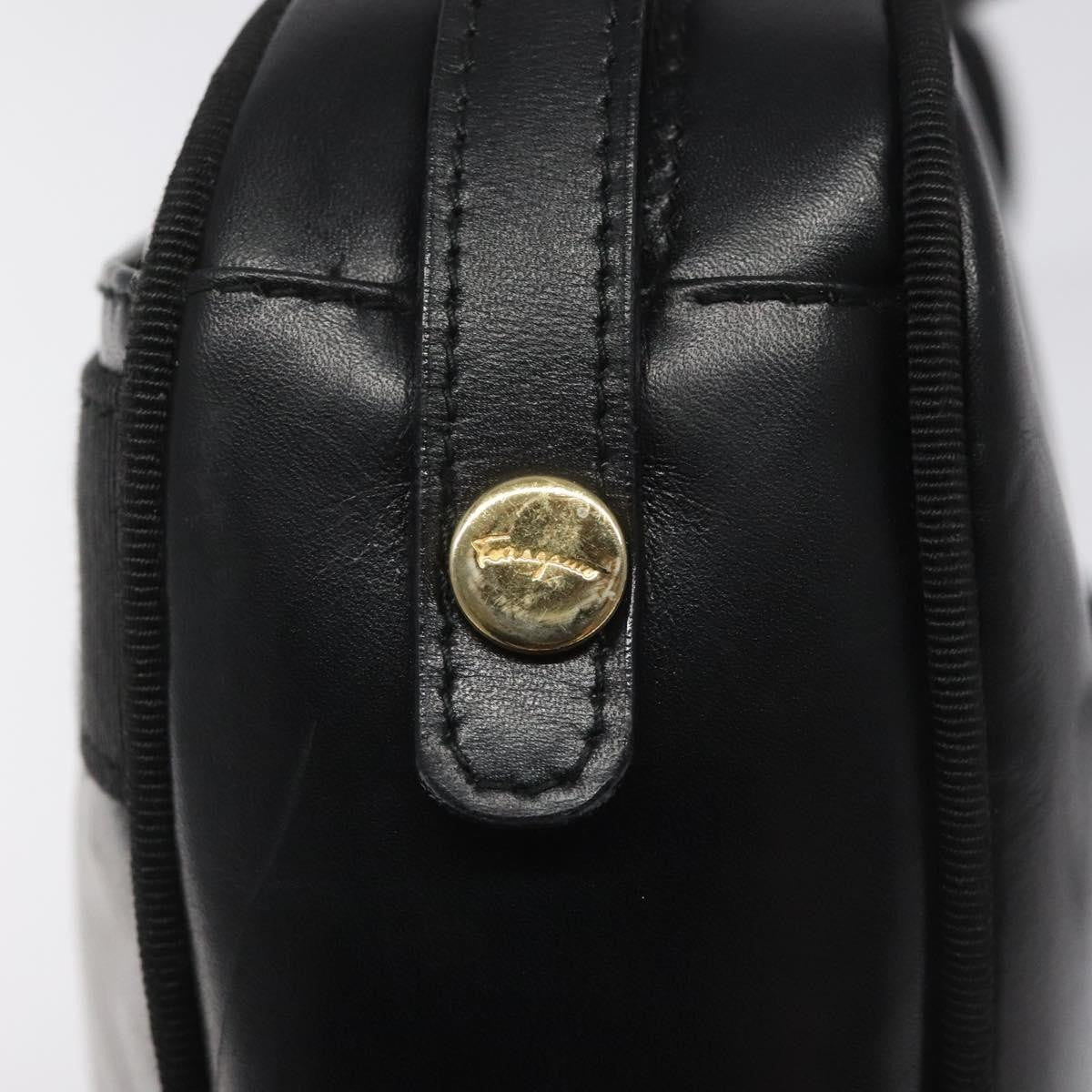 Salvatore Ferragamo Vara Bow Camera Leather Black Leather Shoulder Bag Bag (Pre-Owned)