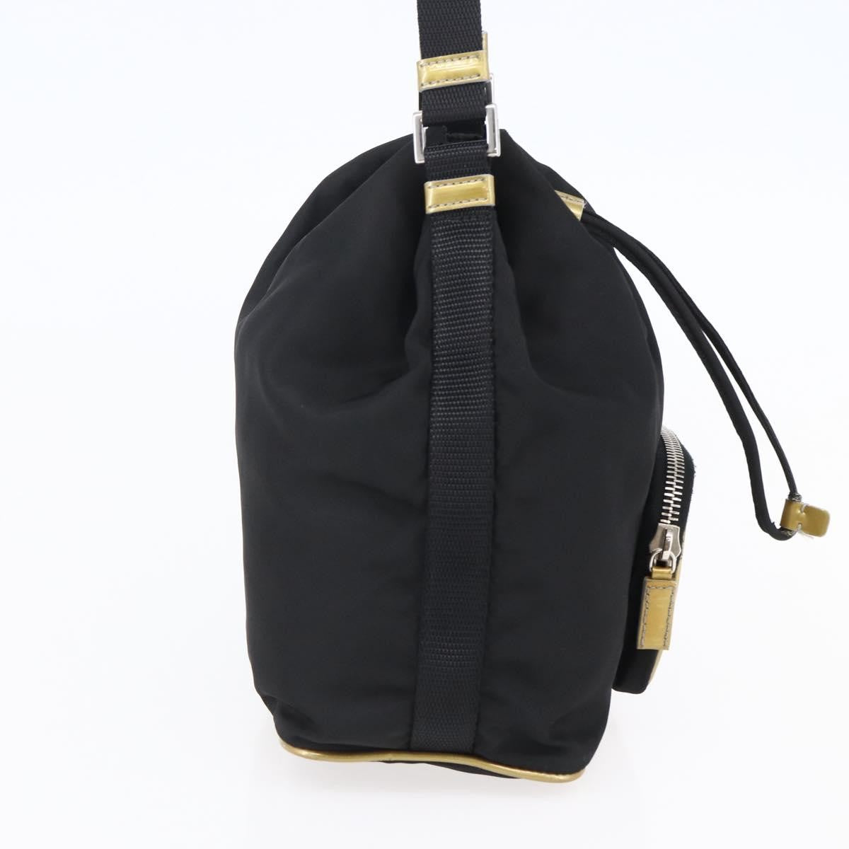 Prada Duet Drawstring Bucket Tessuto Black Nylon Bag (Pre-Owned)