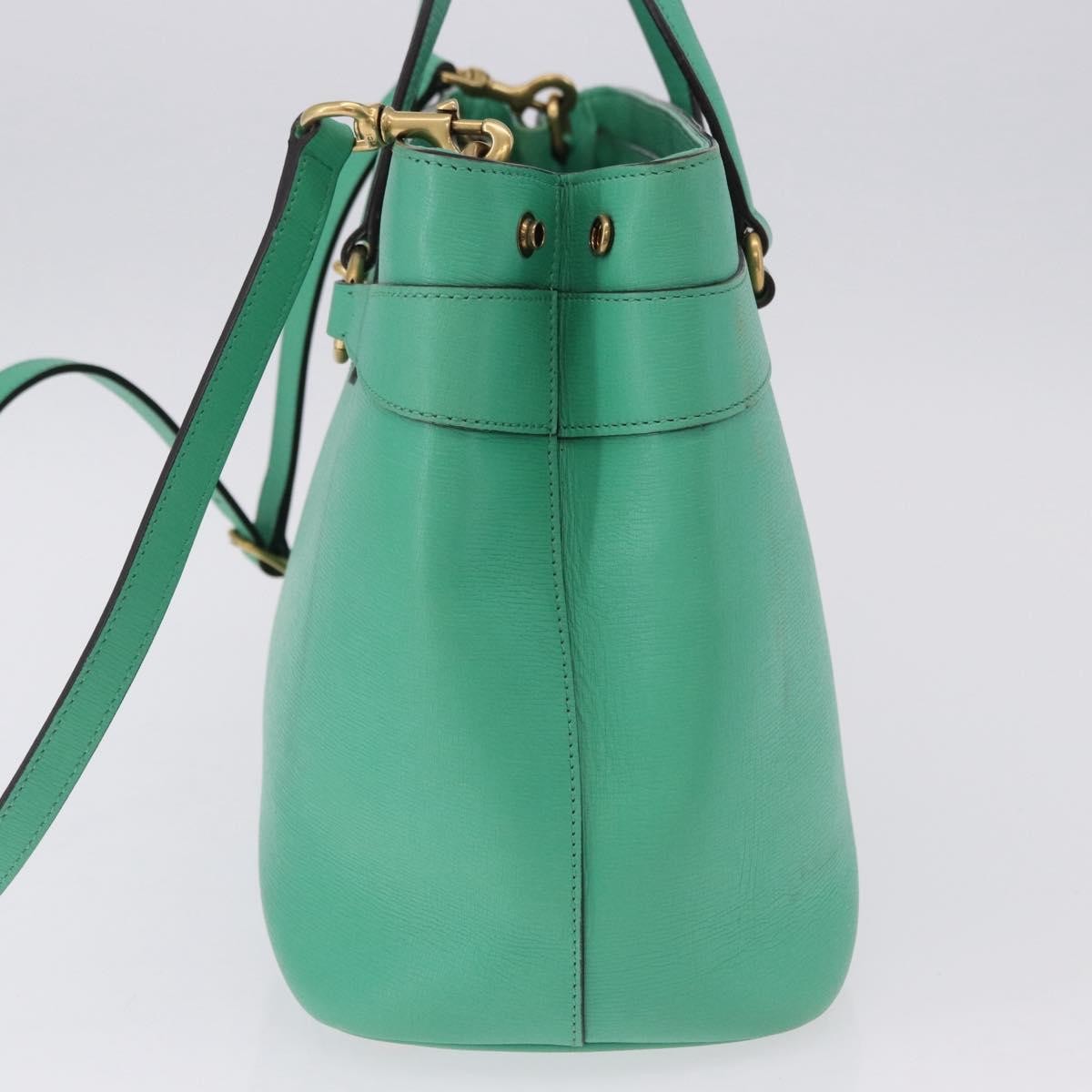 Gucci Bright Bit Convertible Leather Green Leather Tote Bag Bag (Pre-Owned)