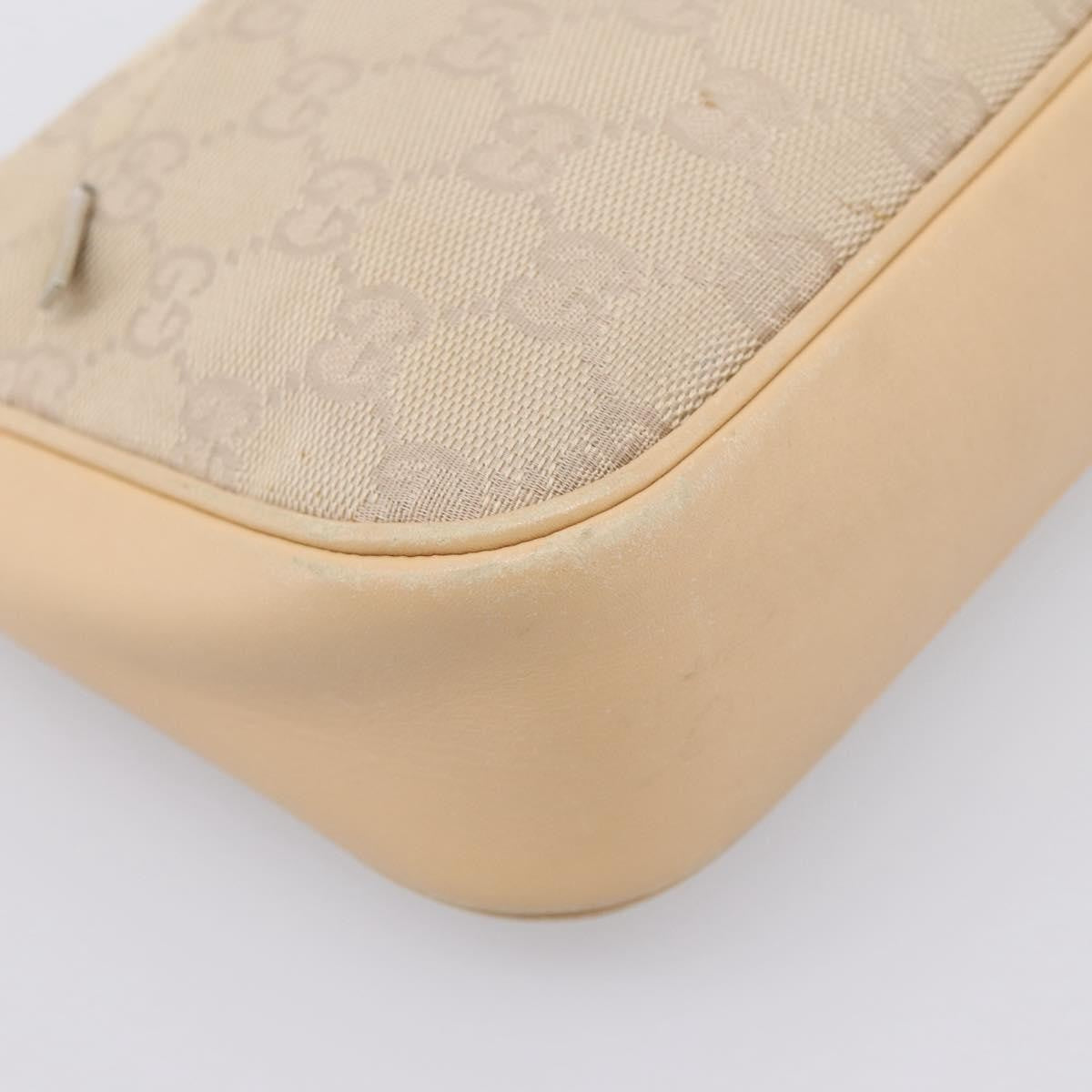 Gucci Bamboo Top Handle Gg Canvas Beige Canvas Handbag (Pre-Owned)