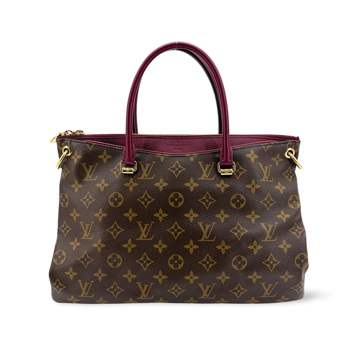 Louis Vuitton Pallas Monogram Canvas With Leather Brown Canvas Tote Bag Bag (Pre-Owned)