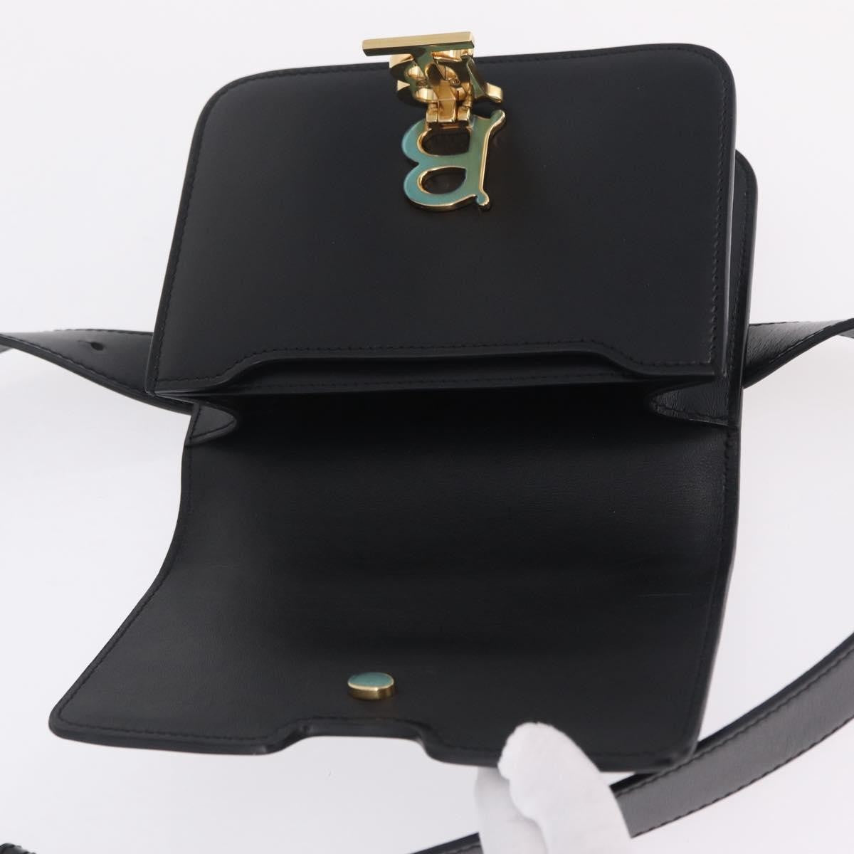 Burberry Tb Belt Leather Black Leather Clutche & Pouche Bag (Pre-Owned)