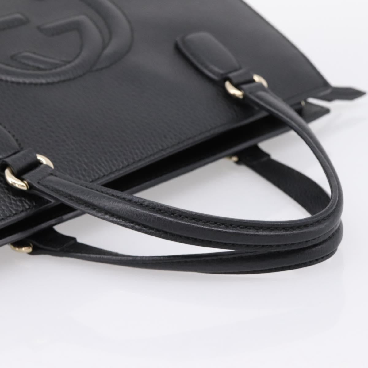 Gucci Soho Convertible Top Handle Satchel Leather Black Leather Handbag (Pre-Owned)