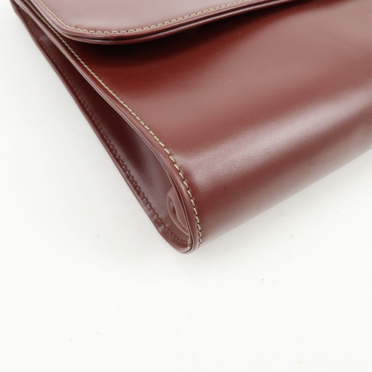 Cartier Must De Cartier Clutch Leather Burgundy Leather Clutche & Pouche Bag (Pre-Owned)