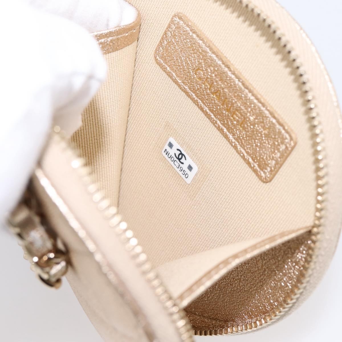 Chanel Pearl Crown Cc Multi Pouches Wristlet Quilted Lambskin Gold Leather Clutche & Pouche Bag (Pre-Owned)