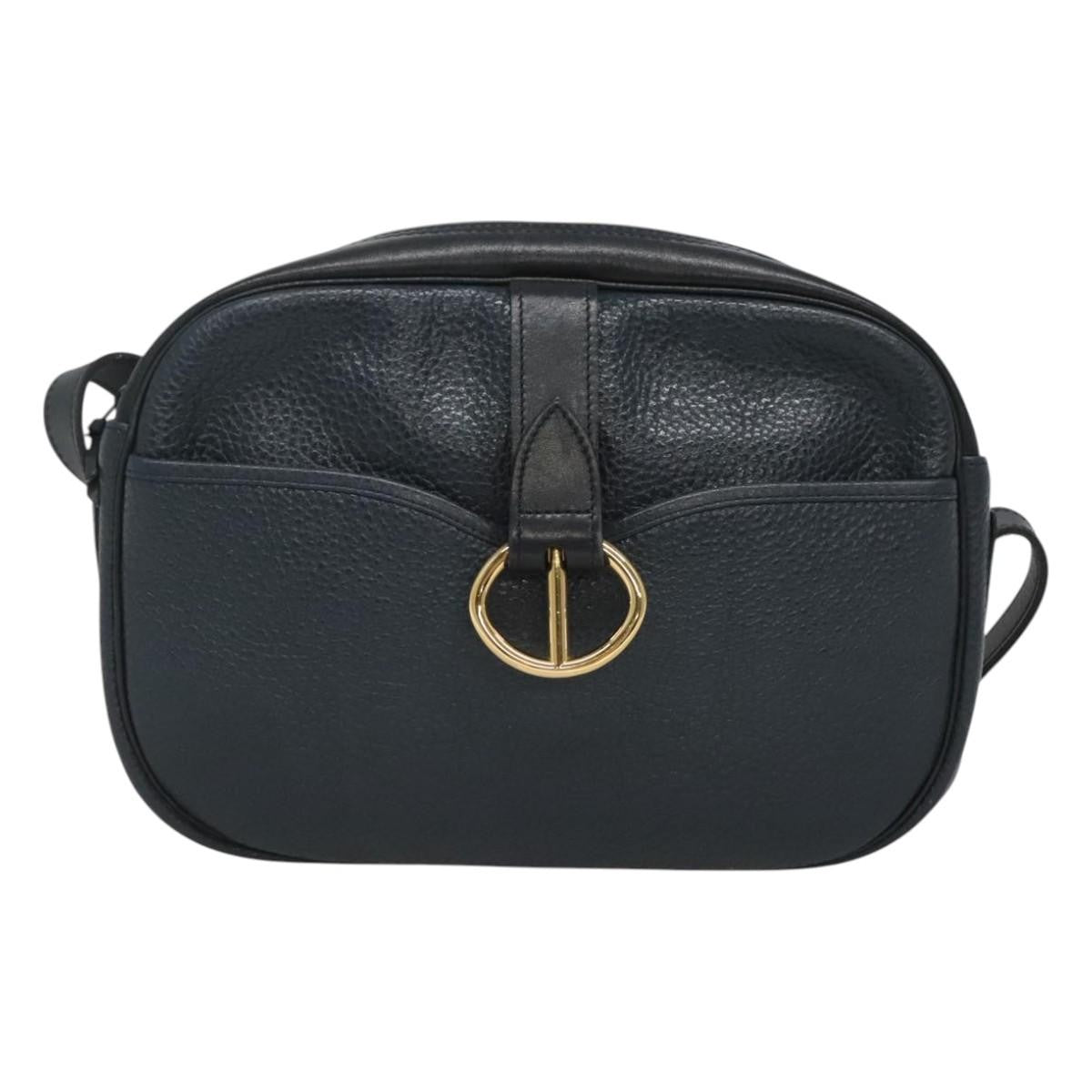 Christian Dior Vintage Leather Navy Leather Shoulder Bag Bag (Pre-Owned)
