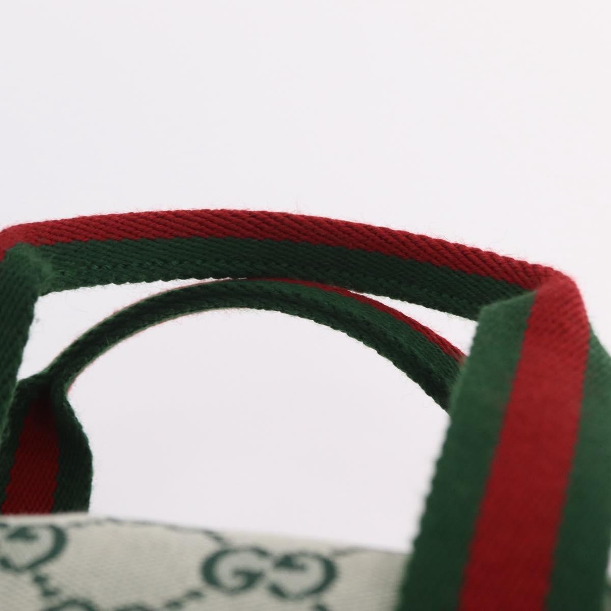Gucci Web Boston Gg Canvas Green Canvas Handbag (Pre-Owned)
