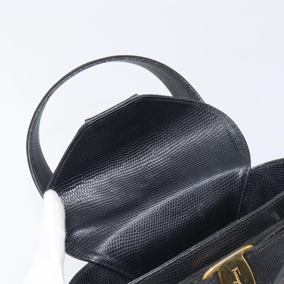Salvatore Ferragamo Vara Bow Leather Black Leather Crossbody Bag Bag (Pre-Owned)