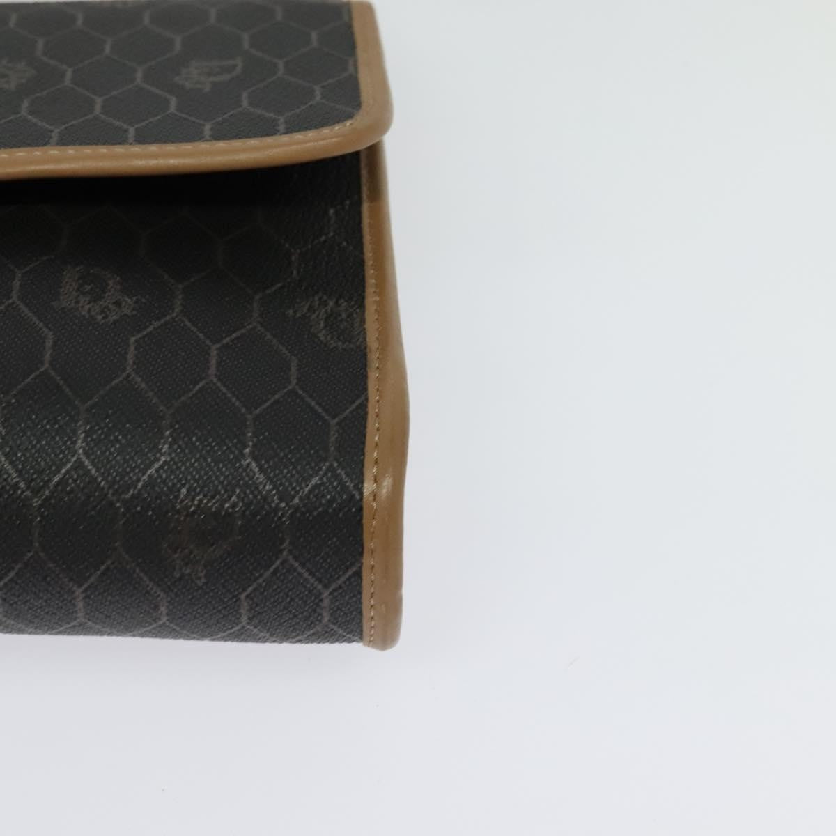 Christian Dior Vintage Honeycomb Flap Coated Canvas Black Canvas Shoulder Bag Bag (Pre-Owned)
