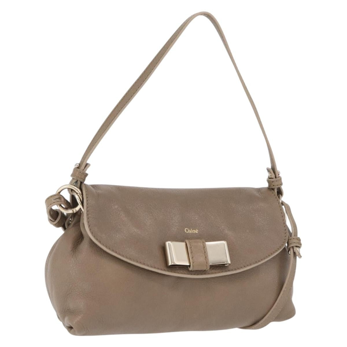 Chloe Lily Leather Beige Leather Shoulder Bag Bag (Pre-Owned)