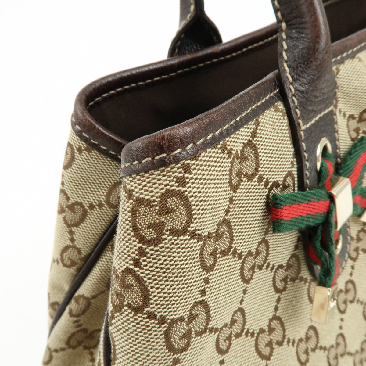 Gucci Princy Gg Canvas Beige Canvas Tote Bag Bag (Pre-Owned)