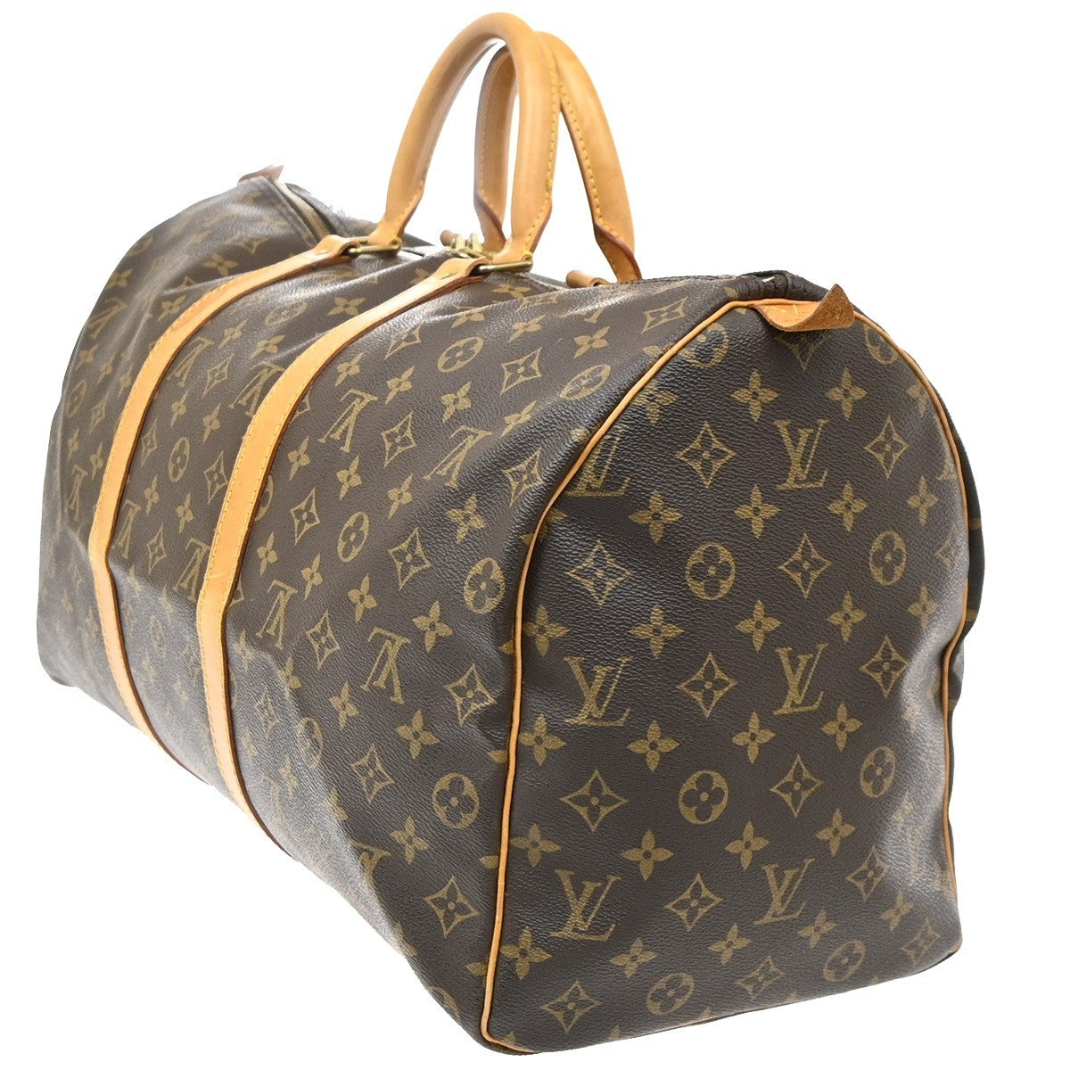 Louis Vuitton Keepall Monogram Brown Canvas Travel Bag Bag (Pre-Owned)