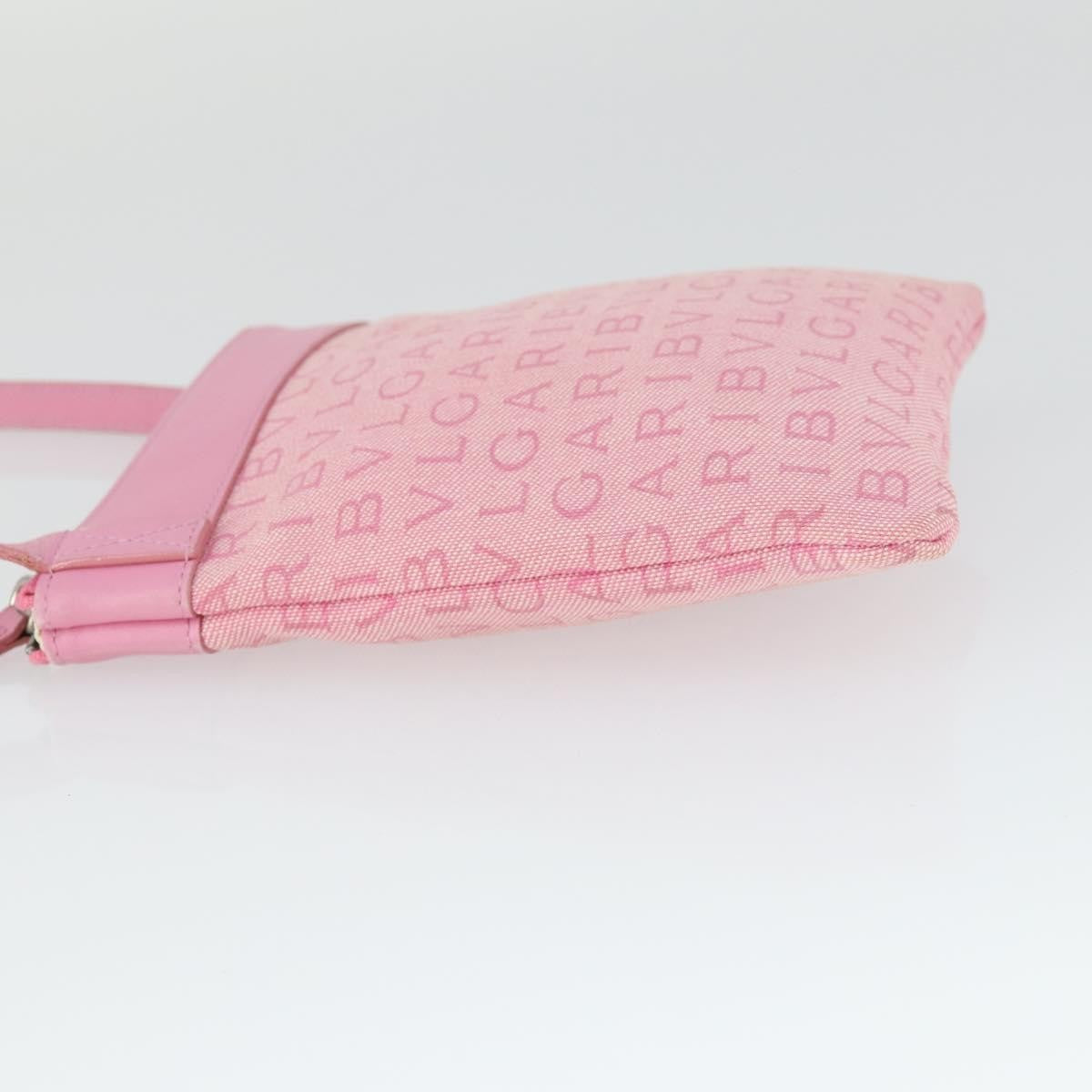 Bvlgari Logomania Canvas With Leather Pink Canvas Shoulder Bag Bag (Pre-Owned)