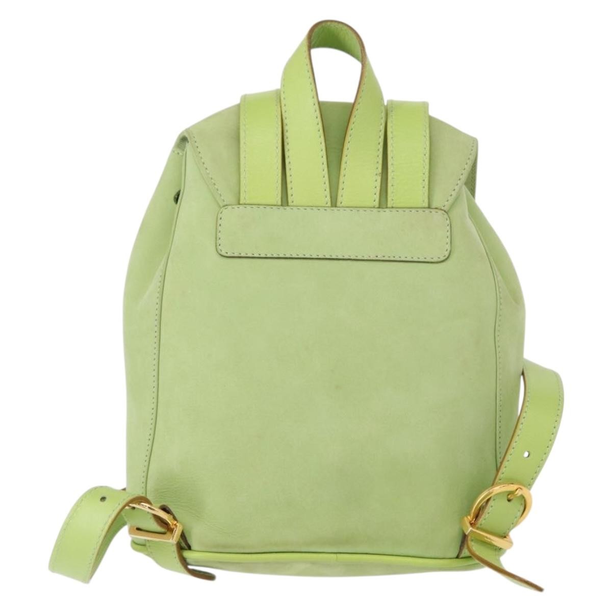 Salvatore Ferragamo Gancini Suede Green Suede Backpack Bag (Pre-Owned)