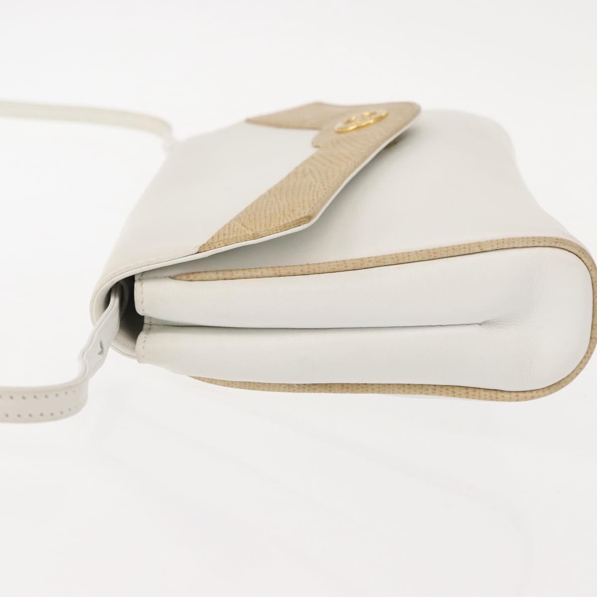 Celine Shoulder Leather White Leather Shoulder Bag Bag (Pre-Owned)
