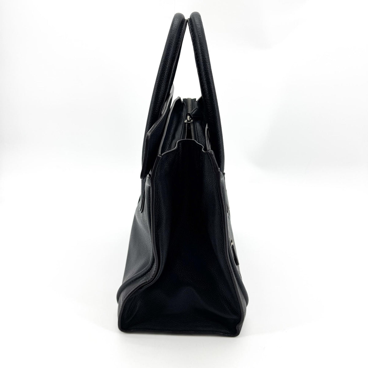 Celine Luggage Smooth Leather Black Leather Handbag (Pre-Owned)
