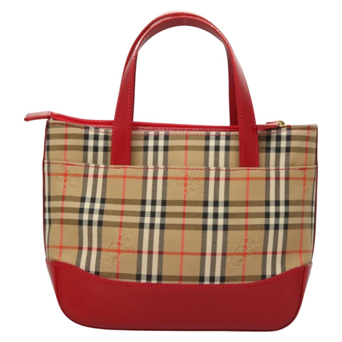 Burberry Nova Check Nova Check Canvas And Leather Beige Canvas Handbag (Pre-Owned)