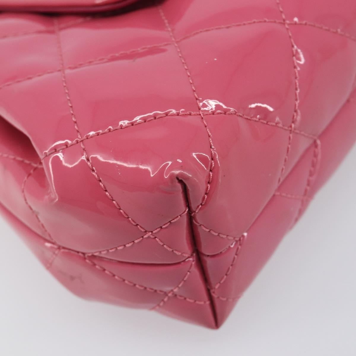Chanel Mademoiselle Lock Chain Quilted Patent Pink Patent_Leather Shoulder Bag Bag (Pre-Owned)