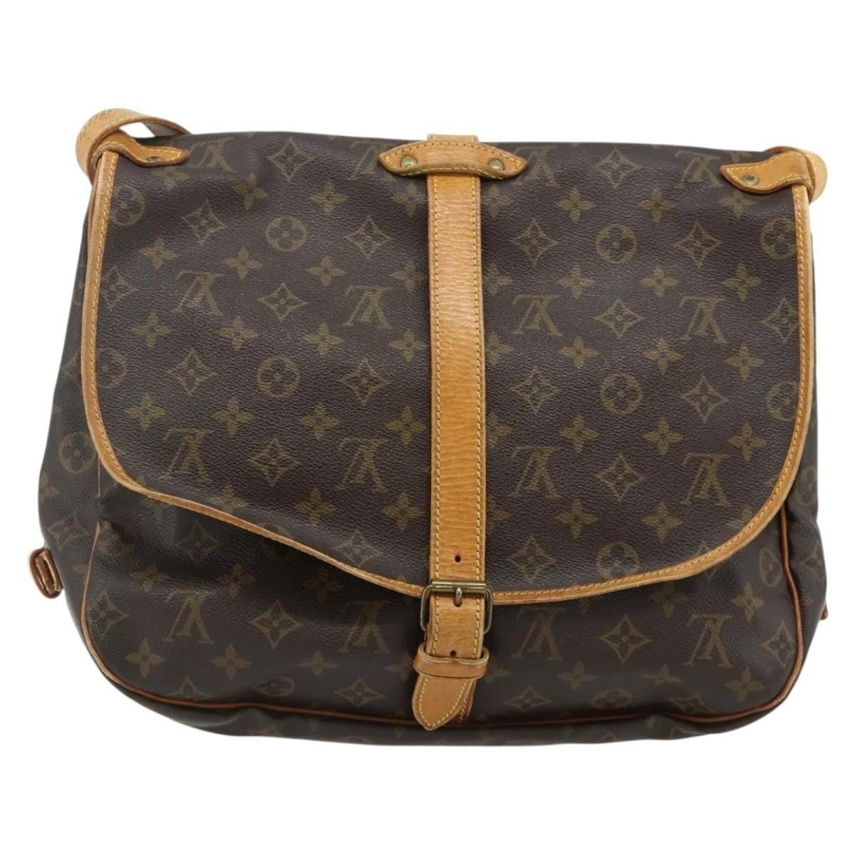Louis Vuitton Saumur Monogram Canvas Brown Canvas Shoulder Bag Bag (Pre-Owned)