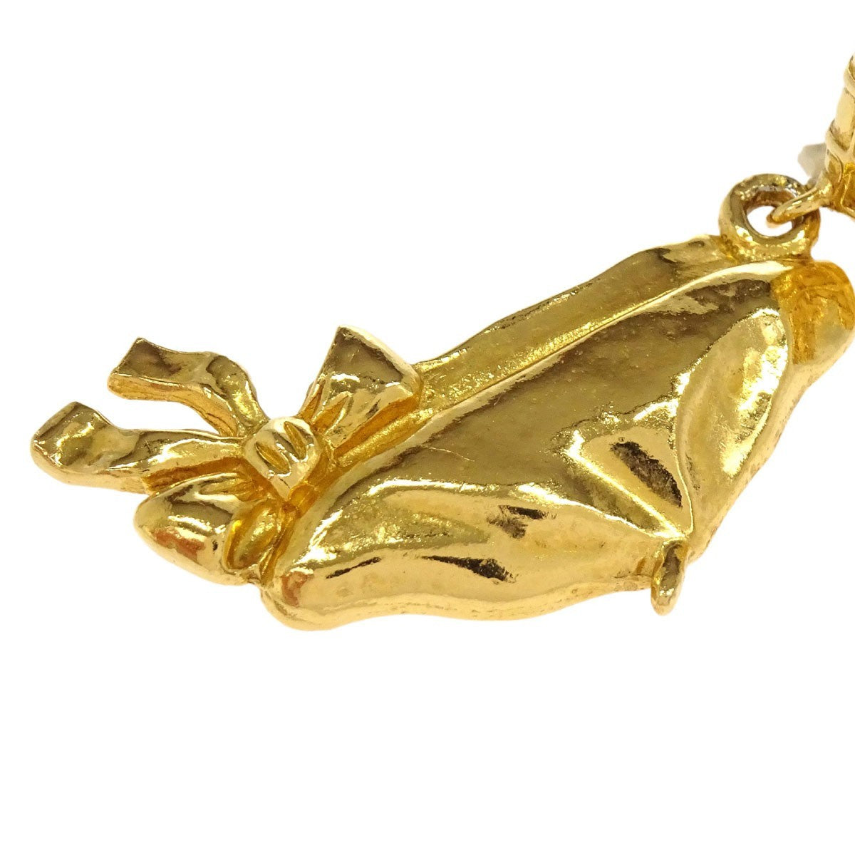 Chanel Cc Rhombus Clip-On Metal Gold Gold_Plated Earrings Jewelry (Pre-Owned)