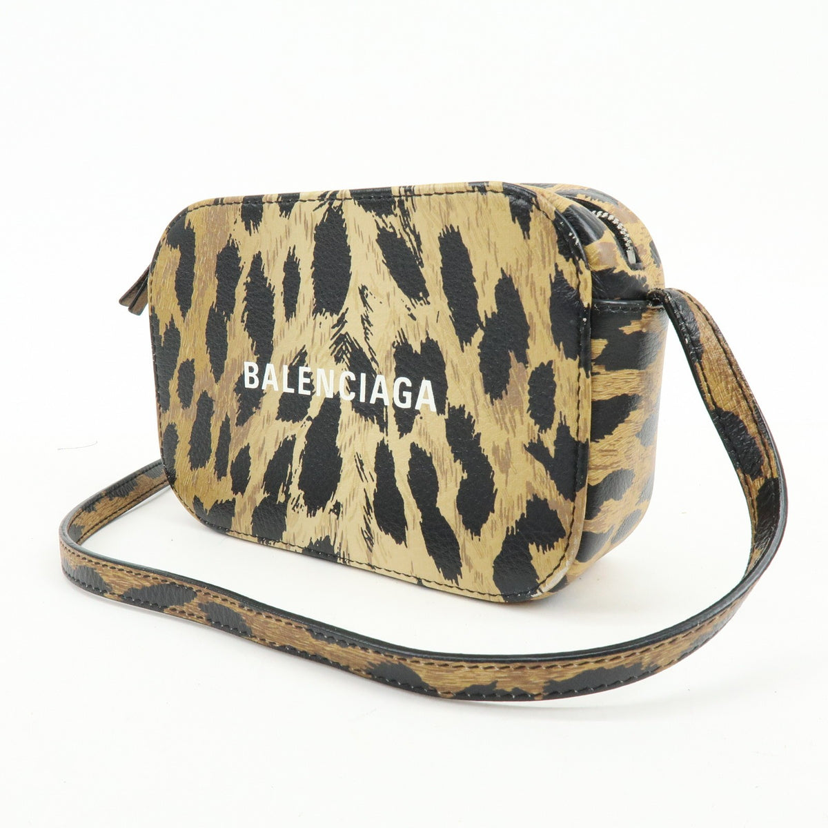 Balenciaga Everyday Camera Printed Leather Brown Leather Handbag (Pre-Owned)