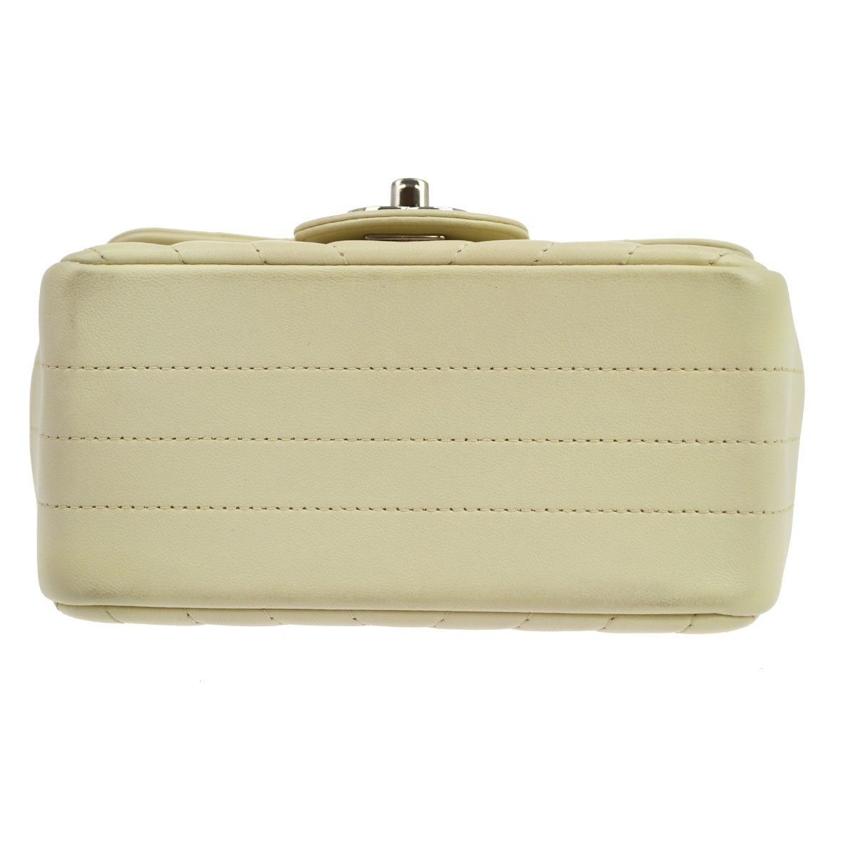 Chanel Classic Single Flap Chevron Lambskin Beige Leather Handbag (Pre-Owned)