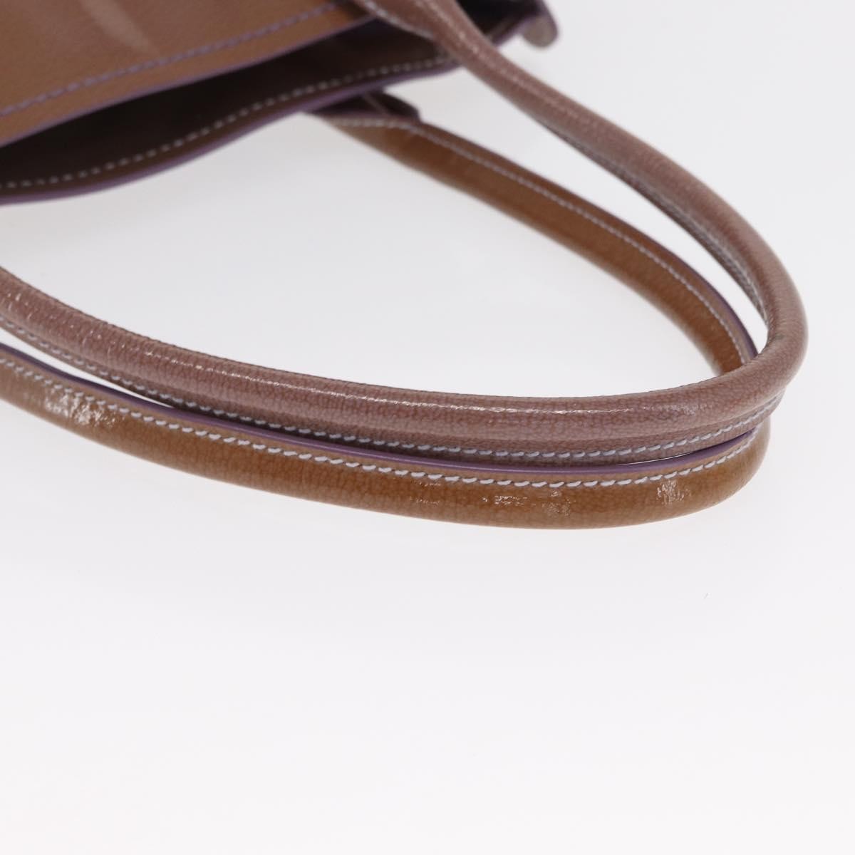 Salvatore Ferragamo Vintage Patent Leather Purple Patent_Leather Handbag (Pre-Owned)