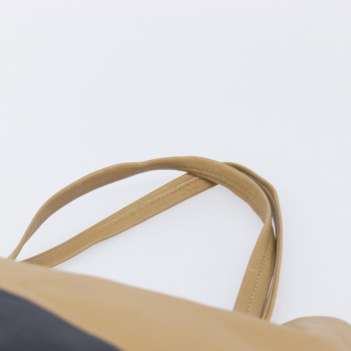 Celine Horizontal Bi-Cabas Leather Beige Leather Tote Bag Bag (Pre-Owned)