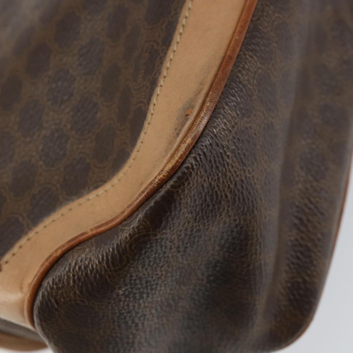 Celine Vintage Macadam Canvas Brown Pvc Handbag (Pre-Owned)