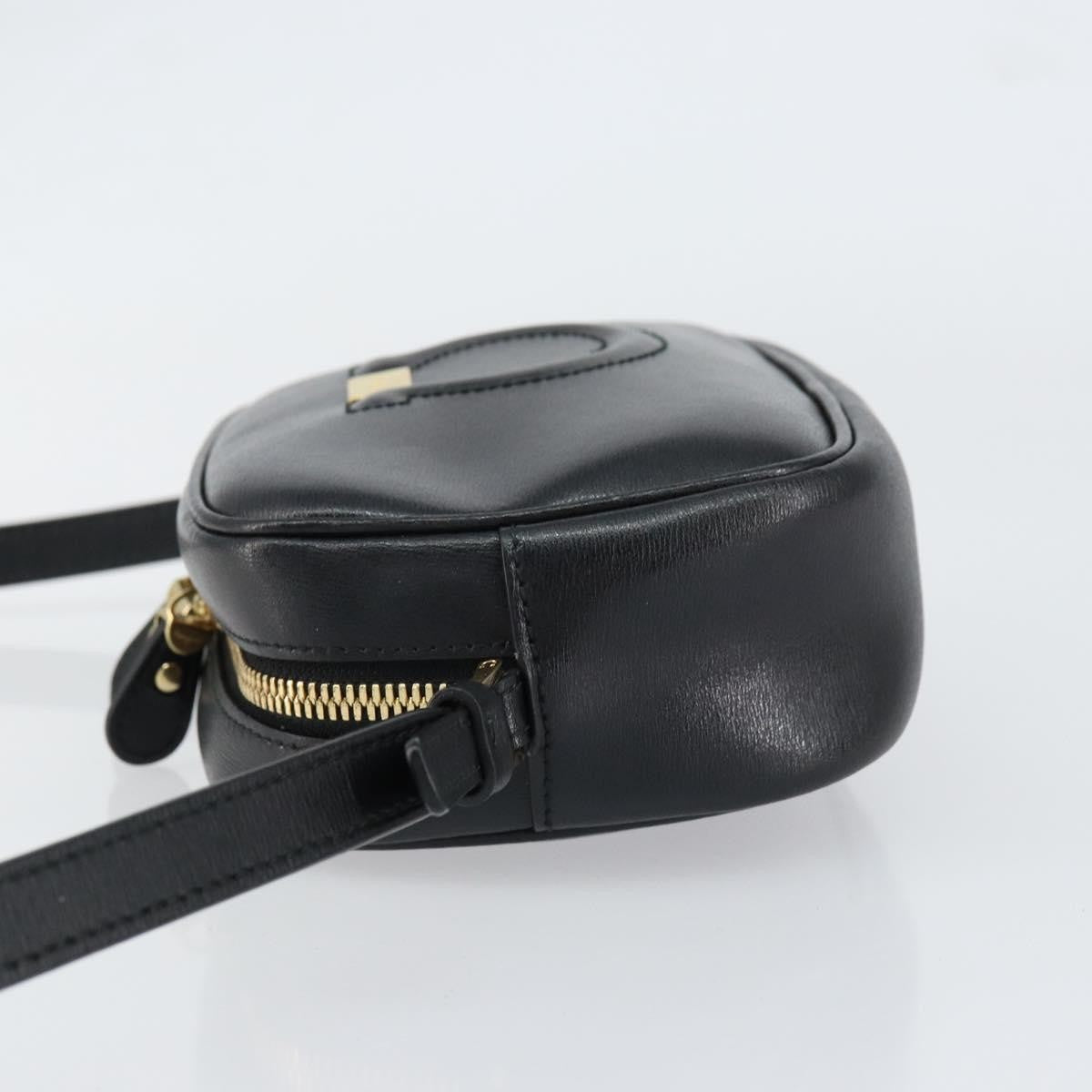 Salvatore Ferragamo City Camera Leather Black Leather Shoulder Bag Bag (Pre-Owned)