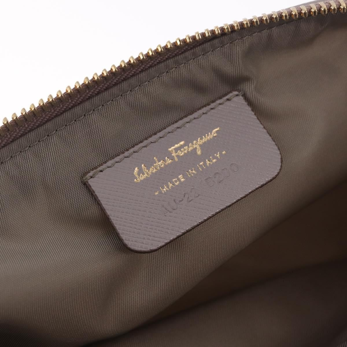 Salvatore Ferragamo Vala Clutch Nylon Gray Nylon Clutche & Pouche Bag (Pre-Owned)