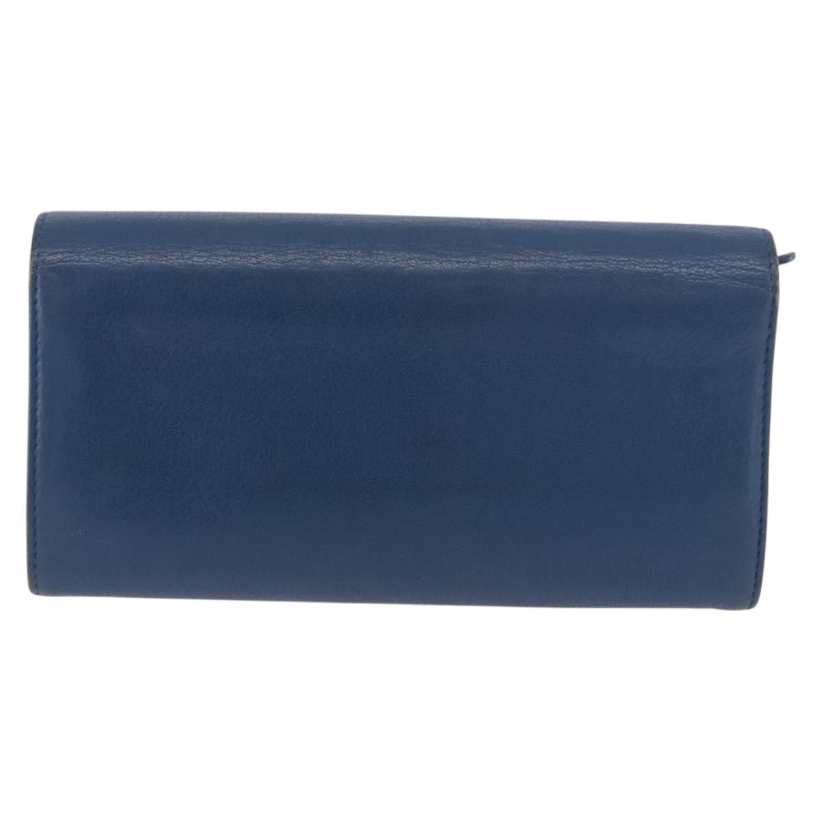 Chanel Lucky Clover Long Flap Wallet Leather Blue Leather Wallets Accessory (Pre-Owned)